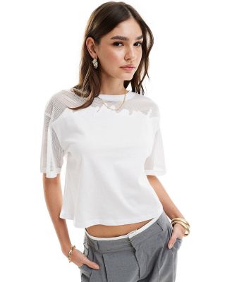 Armani Exchange cropped t-shirt in white