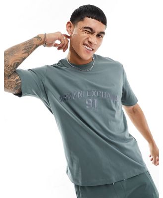 Armani Exchange embroidered chest logo heavyweight t-shirt in green