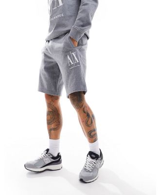 Armani Exchange large logo sweat shorts in grey marl (part of a set)
