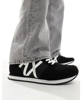 Armani Exchange large side logo sneakers in black/white
