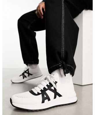 Armani Exchange logo sneakers in white