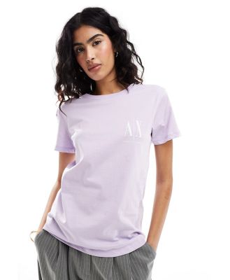 Armani Exchange regular t-shirt in violet sky-Purple