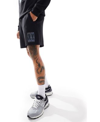 Armani Exchange side box logo sweat shorts in black (part of a set)