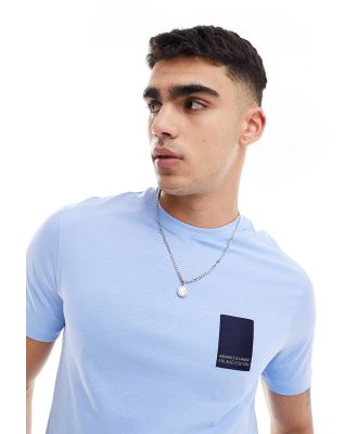 Armani Exchange small box logo t-shirt in light blue