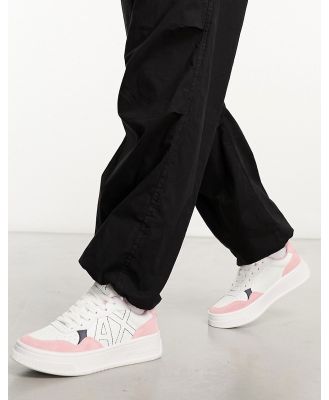 Armani Exchange sneakers in white and pink-Black