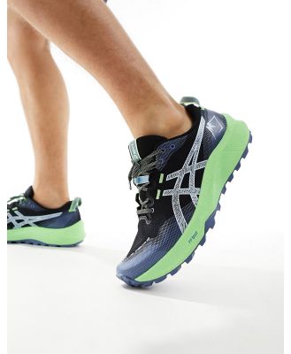 Asics Gel-Trabuco 12 running trainers in black and light blue