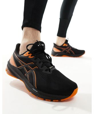 Asics GT-1000 12 GTX stability running trainers in black and orange