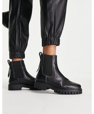 ASRA Clematis chunky chelsea boots in black leather