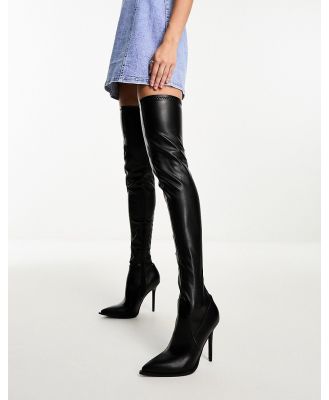 Azalea Wang Miley signature stretch over the knee boots in black