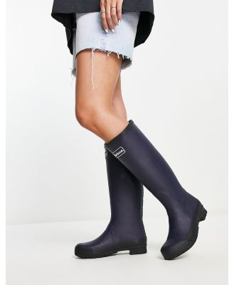 Barbour Abbey tall gumboot with logo detail in navy