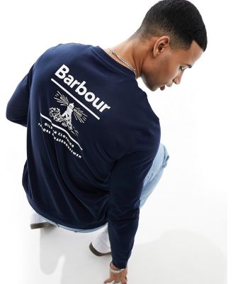 Barbour back logo sweatshirt in navy
