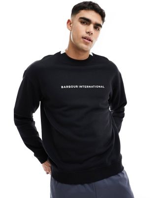 Barbour International Bates logo sweatshirt in black