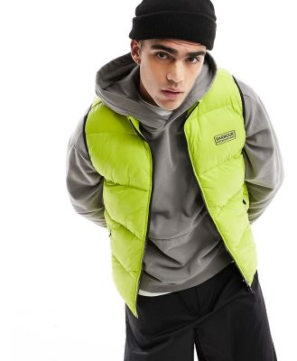 Barbour International Cargen padded vest in lime green
