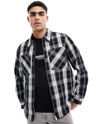 Barbour International Diode zip through overshirt in black check