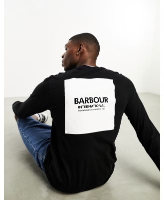 Barbour International Exhaust long sleeve t-shirt with back print in black