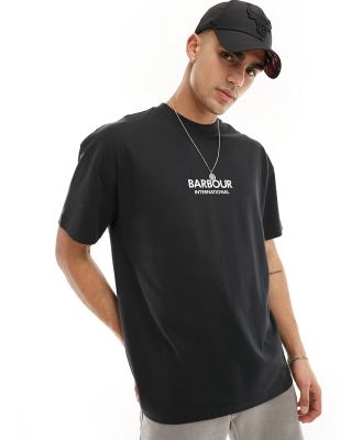 Barbour International Formula oversized t-shirt in black exclusive to ASOS