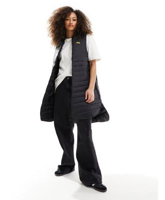 Barbour International long padded vest in black