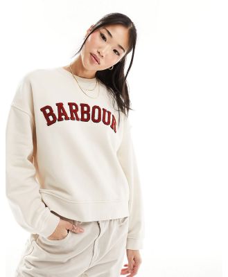 Barbour Silverdale logo sweatshirt in cream-White