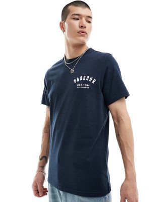 Barbour small collegiate logo t-shirt in navy