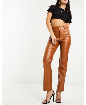 Bardot PU pants in tan-Brown