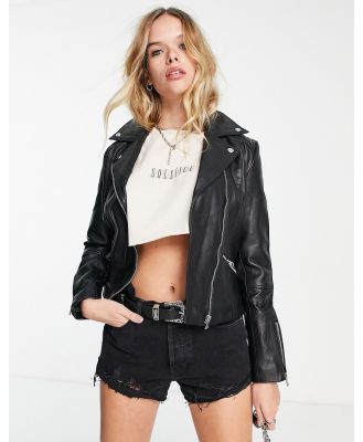 Barney's Originals Belina real leather jacket in black