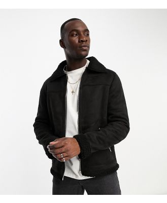 Barneys Originals Tall faux shearling fully borg lined jacket in black