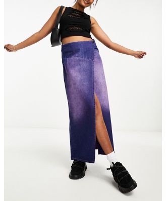 Basic Pleasure Mode blackcurrant wash denim wrap maxi skirt in purple