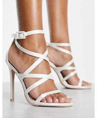 Be Mine Bridal Lavey strap detail heeled shoes in white