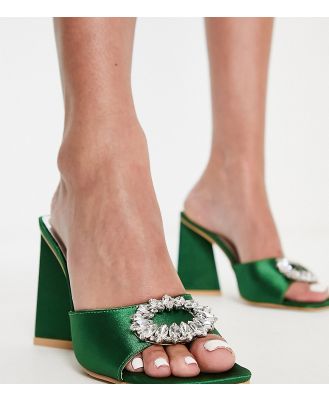 Be Mine Mercyy mules with embellishment in emerald-Green
