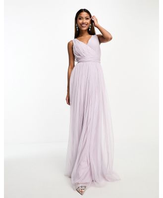 Beauut Bridal maxi dress in tulle with bow back in lilac-Purple