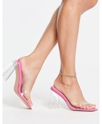 BEBO Arden clear heeled sandals in pink