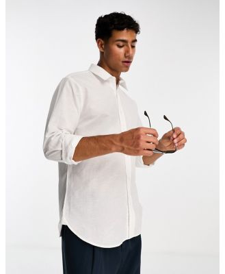 Ben Sherman linen look shirt in white