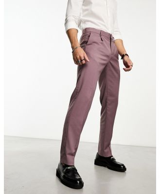 Ben Sherman pleated smart pants in mauve-Purple