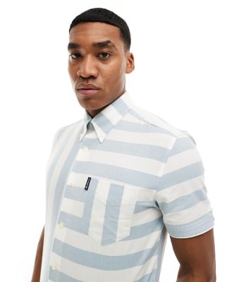 Ben Sherman short sleeve patchwork shirt in light blue