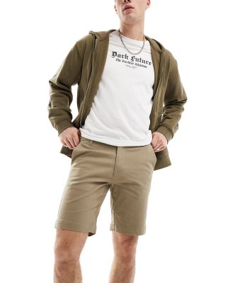 Ben Sherman slim fit stretch chino shorts in off white-Neutral