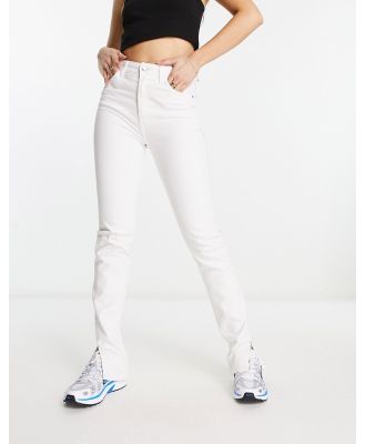 Bershka bootcut jeans in white