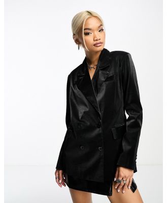 Blank NYC faux leather blazer in black