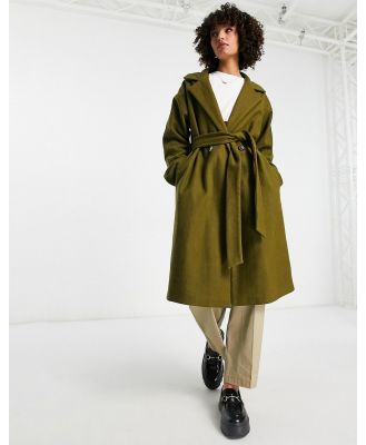 Bolongaro Trevor classic wrap coat in khaki-Green