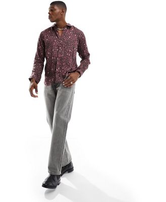 Bolongaro Trevor long sleeve leopard print shirt in purple