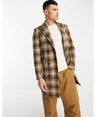 Bolongaro Trevor Mikey wool coat in brown check