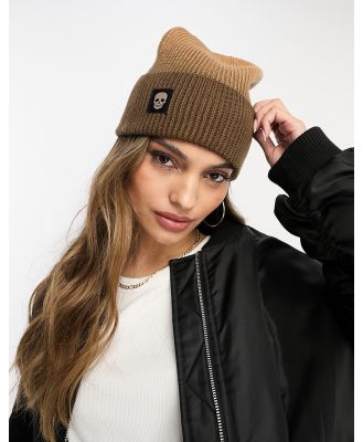 Bolongaro Trevor ombre knitted beanie in sepia brown