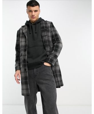 Bolongaro Trevor utility pocket duster coat in black and grey check
