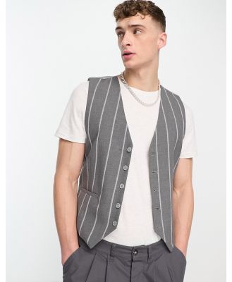 Bolongaro Trevor waistcoat in grey pinstripe-Multi