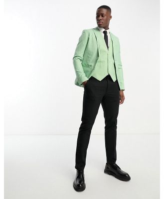 Bolongaro Trevor wedding plain skinny suit jacket in light green