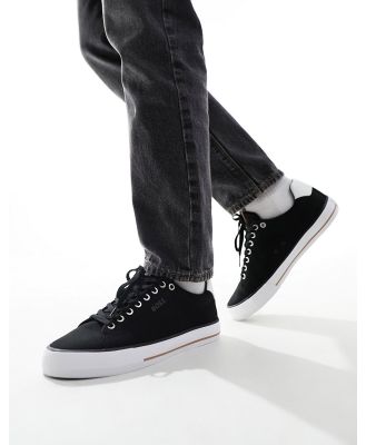 BOSS Aiden minimal canvas shoes in black