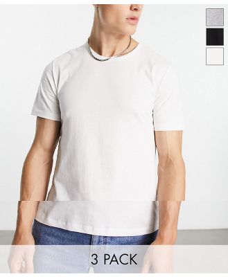 BOSS Bodywear 3 pack of t-shirts in white/grey/black-Multi