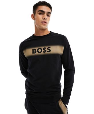 BOSS Bodywear authentic sweatshirt with printed logo in black