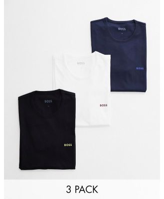 BOSS Bodywear classic 3 pack t-shirts in black, navy and white-Multi