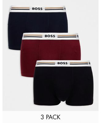 BOSS Bodywear Revive 3 pack trunks in black, blue and red-Multi