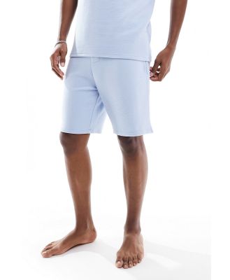 BOSS Bodywear rib shorts in pastel blue (part of a set)
